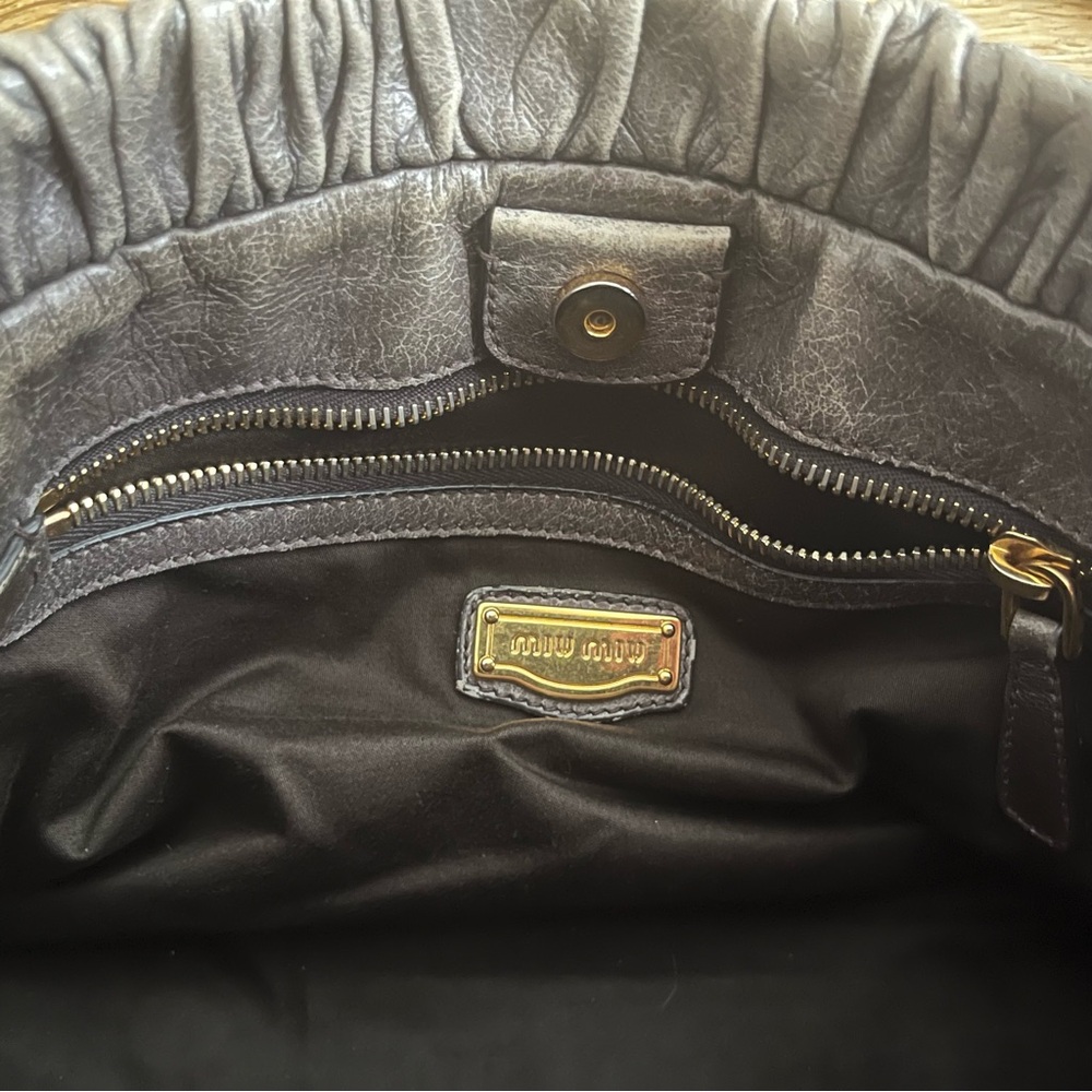 MiuMiu purse in great vintage condition. Khaki/grey